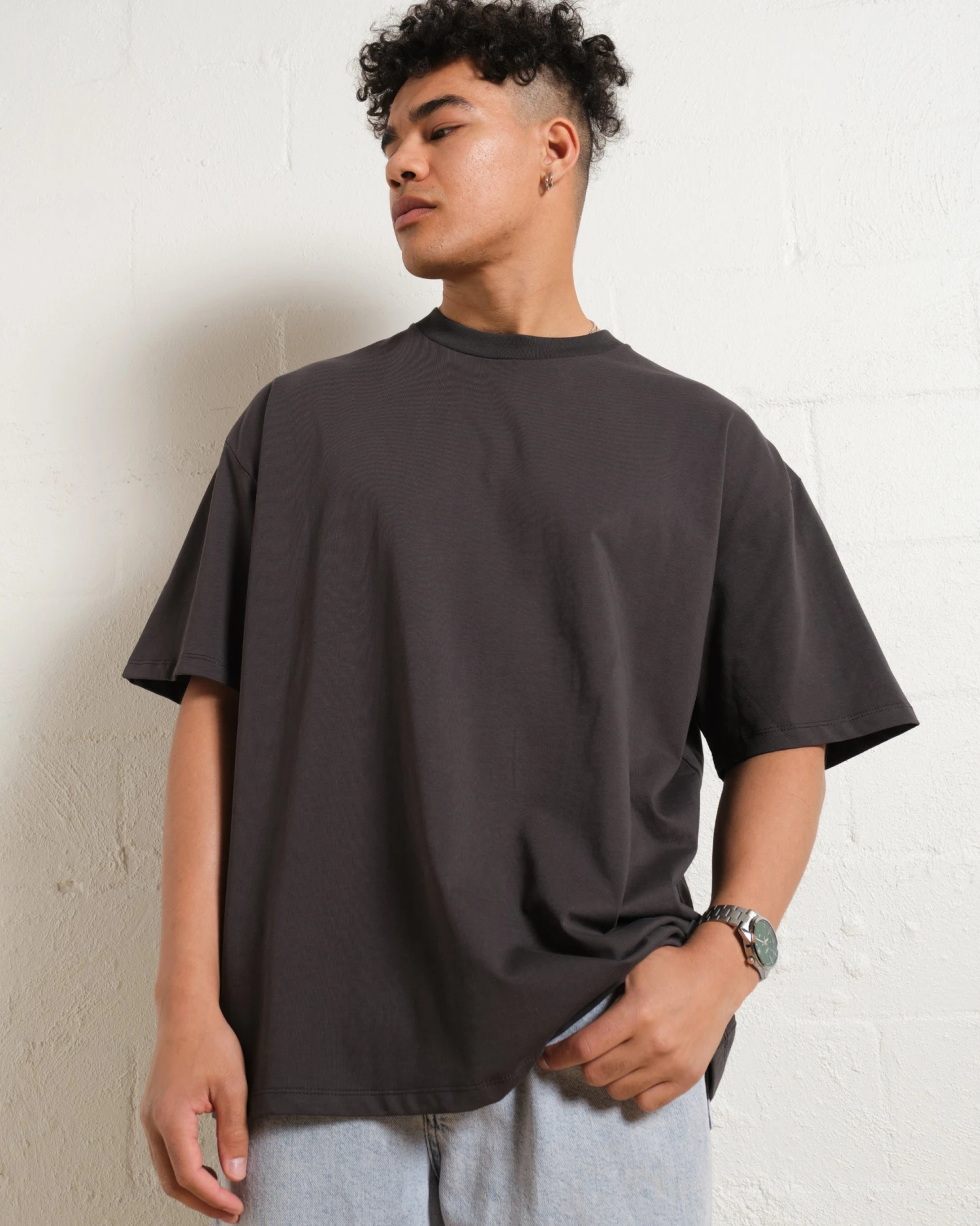 Oversized Tee 4 Pack: Charcoal, Black, Powder Blue, White 4 Oversized Tee 4 Pack: Charcoal, Black, Powder Blue, White - Image 2