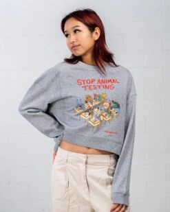 Stop Animal Testing Crop Jumper -Thread Heads Sale Store PXL 8792