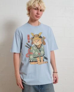 Neko Samurai T-Shirt -Thread Heads Sale Store PaleBlue Front 26a0a370 4e64 4273 a7b2 f349a7fc5e46