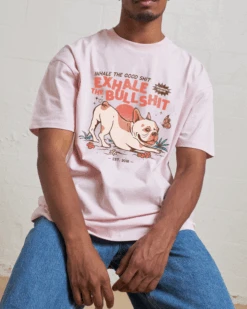 Exhale The Bullshit T-Shirt -Thread Heads Sale Store Pink Front
