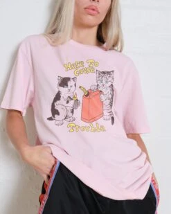 Here To Cause Trouble T-Shirt -Thread Heads Sale Store Pink Front 65c38c44 2ab4 4a6c 8824 f274e981e24a