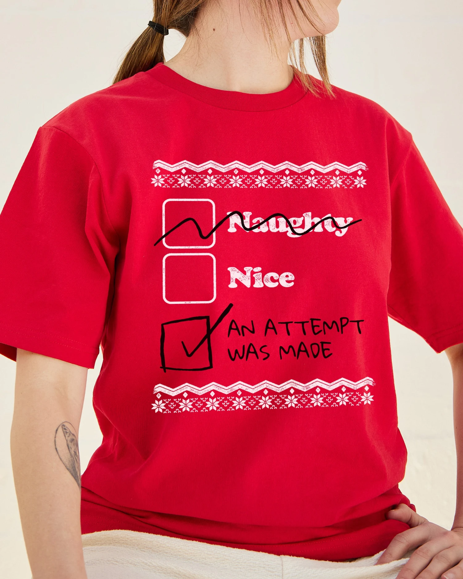 Naughty Nice An Attempt Was Made T-Shirt 3 Naughty Nice An Attempt Was Made T-Shirt
