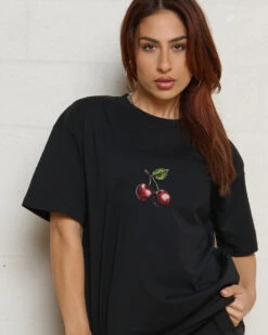 Cherry Drip T-Shirt -Thread Heads Sale Store Tee Black Front