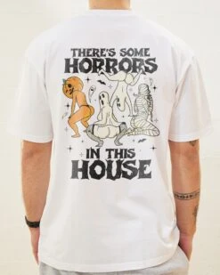 There's Some Horrors In This House Front And Back T-Shirt -Thread Heads Sale Store White Back 7560f61f 4de6 4182 af7f 9b43cd563dd2