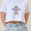 I'm Outta Here Crop Tee -Thread Heads Sale Store White Crop Tee Front 577f1295 97bc 4fbf 8623 caed7daa65fc