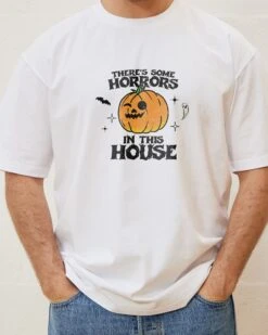 There's Some Horrors In This House Front And Back T-Shirt -Thread Heads Sale Store White Front Chest 38b448f5 4a8a 4a38 90cf f304db1c80e3