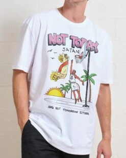 Not Today Satan T-Shirt -Thread Heads Sale Store White Front 5b212de9 0d1b 4427 92ee 075dcb9d642c