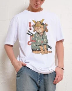Neko Samurai T-Shirt -Thread Heads Sale Store White Front 6bec34ed 7af0 494a 9f80 4e7ff802263a