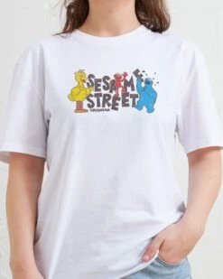 Sesame Street Hoops T-Shirt 20 Sesame Street Hoops T-Shirt -Thread Heads Sale Store White Front b09b1241 10e8 4a66 9f56 3bc129955d90