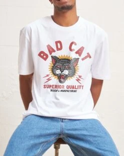 Bad Cat T-Shirt -Thread Heads Sale Store White Front d443c671 09b9 472b 930a ff062401133e