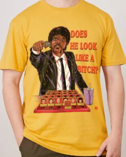 Does He Look Like A Bitch T-Shirt -Thread Heads Sale Store Yellow Front