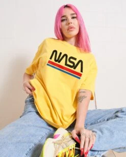 NASA Stripes T-Shirt -Thread Heads Sale Store Yellow Front 946c531b 3f47 4e28 acd5 bb2f716ca3ca