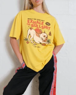 Exhale The Bullshit T-Shirt -Thread Heads Sale Store Yellow Front b45e5614 95d3 491d bcee cdcb6fb5a129