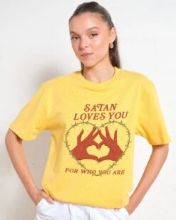 Satan Loves You T-Shirt 7 Satan Loves You T-Shirt -Thread Heads Sale Store Yellow Front e14d77ad 6b0d 452f a80e 9ec54113a0a0