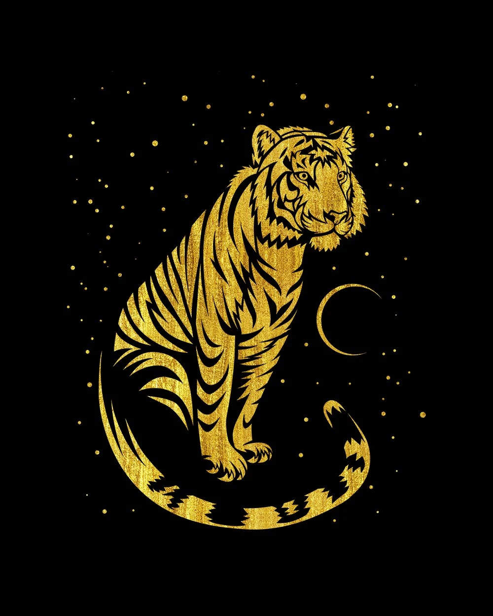 Golden Tribal Tiger T-Shirt 4 Golden Tribal Tiger T-Shirt - Image 2
