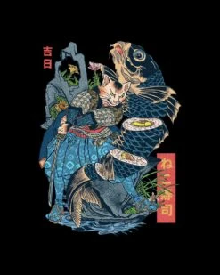 Neko Sushi T-Shirt -Thread Heads Sale Store black neko sushi