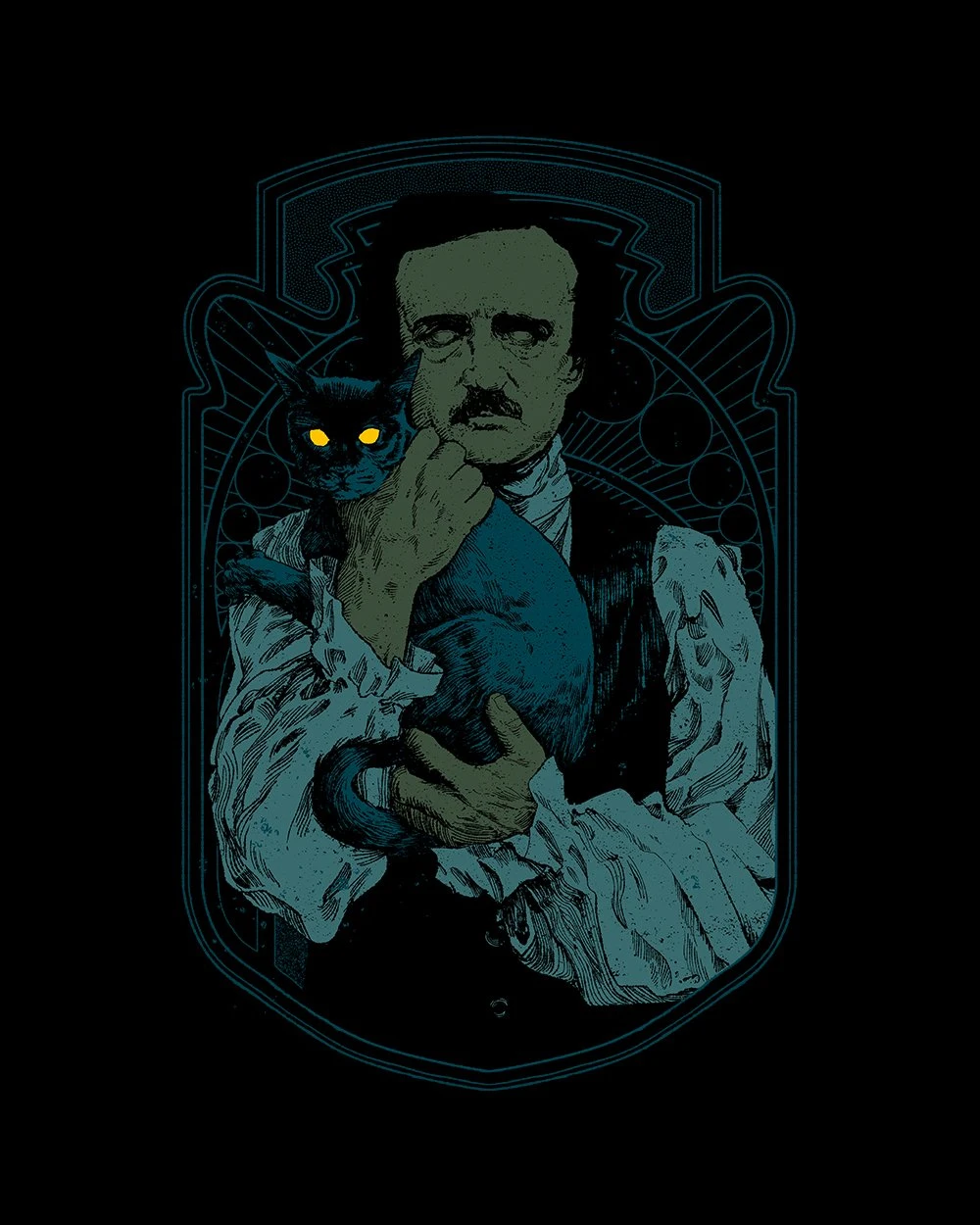 Poe And Black Cat T-Shirt 4 Poe And Black Cat T-Shirt - Image 2