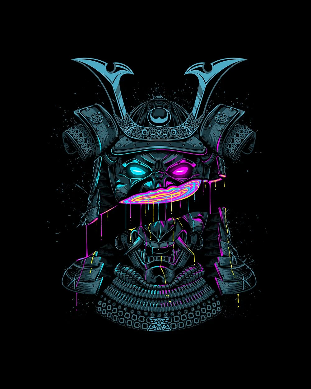 Samurai Mask Liquid Cut T-Shirt 4 Samurai Mask Liquid Cut T-Shirt - Image 2