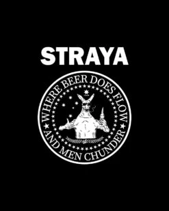 Straya - Where Beer Does Flow & Men Chunder T-Shirt -Thread Heads Sale Store black straya where beer