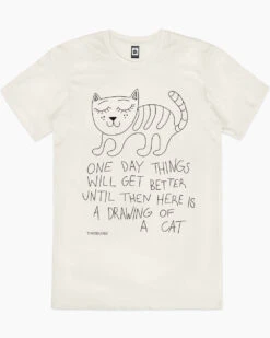 Drawing Of A Cat T-Shirt -Thread Heads Sale Store natural Drawing Of A Cat mens tshirt