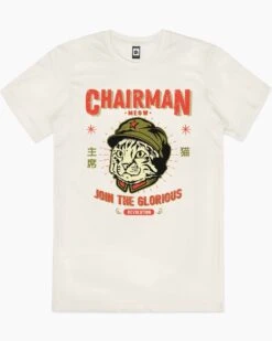 Chairman Meow T-Shirt -Thread Heads Sale Store natural chairman meow mens tshirt
