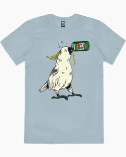 Cockatoo Beer T-Shirt -Thread Heads Sale Store pale blue cockatoo beer mens tshirt
