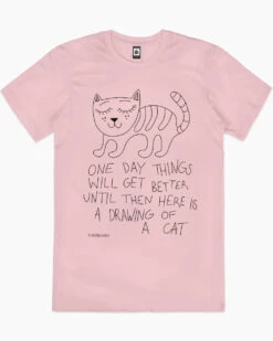 Drawing Of A Cat T-Shirt -Thread Heads Sale Store pink Drawing Of A Cat mens tshirt