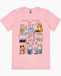 Meow Time T-Shirt -Thread Heads Sale Store pink meow time mens tshirt