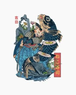 Neko Sushi T-Shirt -Thread Heads Sale Store white neko sushi