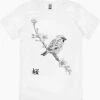 Sparrow On Cherry T-Shirt -Thread Heads Sale Store white sparrow cherry mens tshirt