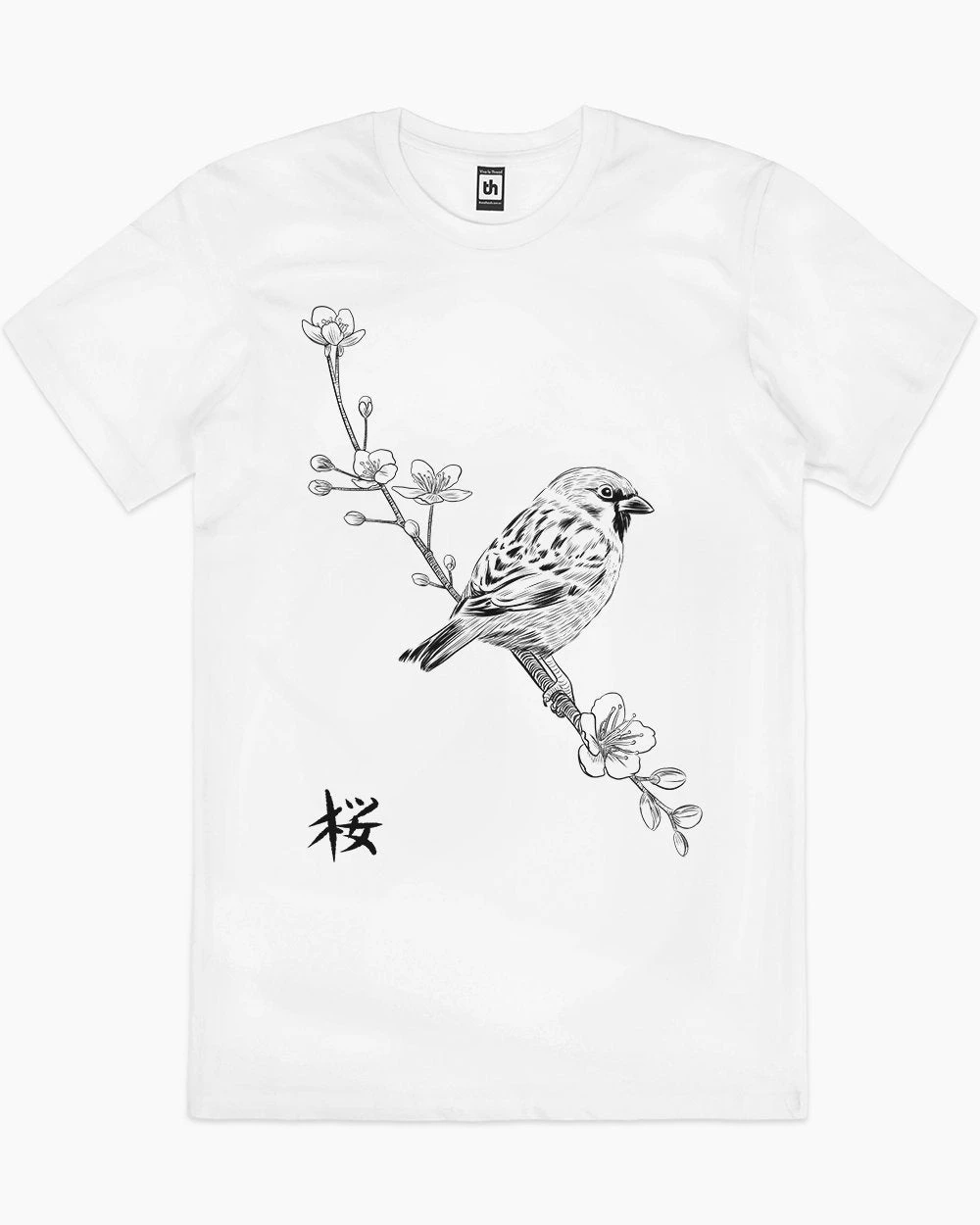 Sparrow On Cherry T-Shirt 3 Sparrow On Cherry T-Shirt