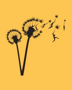 Dandelion Flight T-Shirt -Thread Heads Sale Store yellow dandelion flight